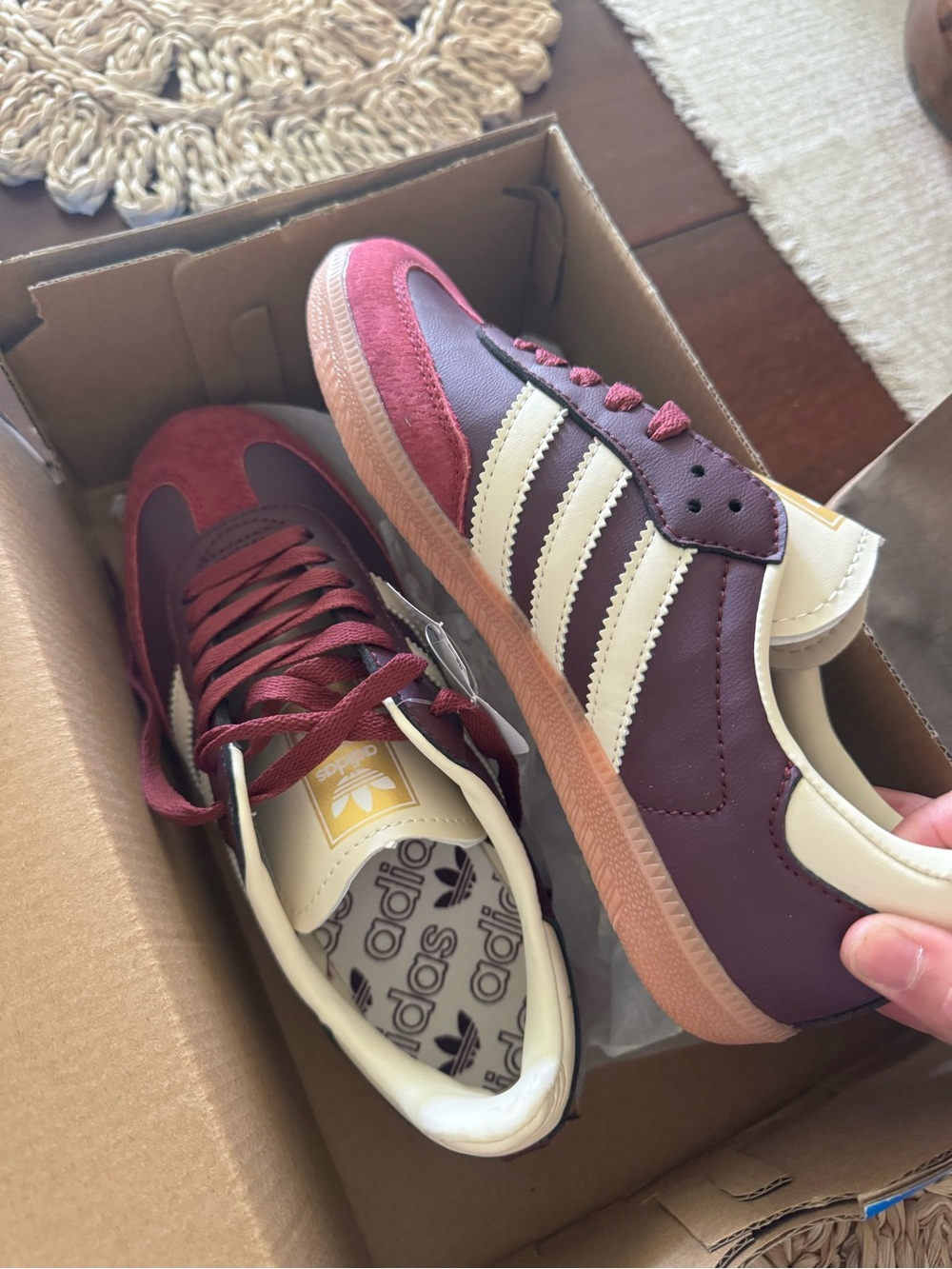 adidas Men’s Samba Maroon with Cream Stripes